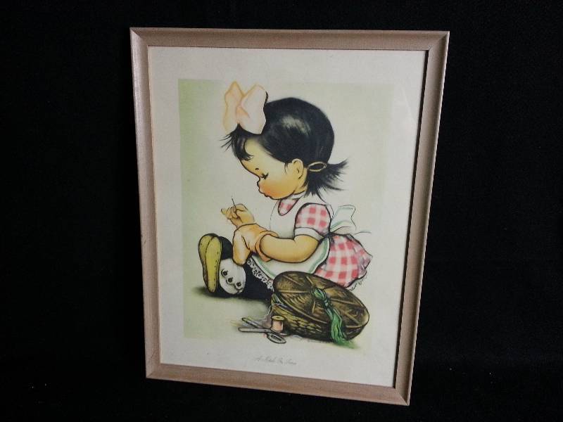 lot 37 image: A Stitch in Time Framed Vintage Print