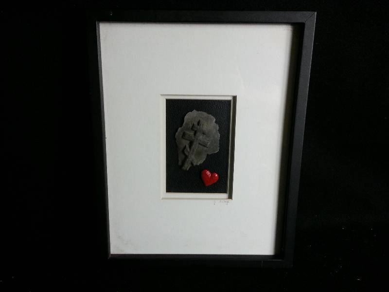 lot 47 image: Triple Cross with Heart Art - Signed