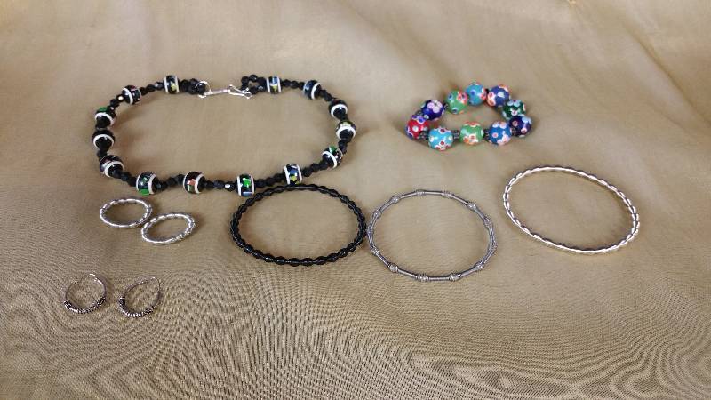 lot 60 image: Murano Glass Beaded Bracelets  More