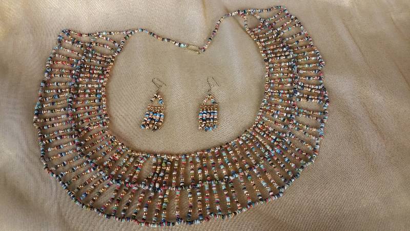 lot 67 image: Egyptian Beaded Necklace and Bracelet