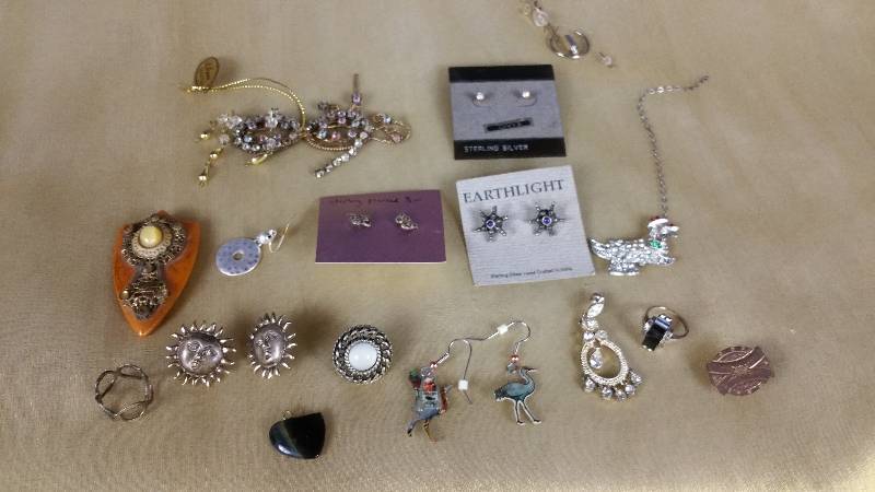 lot 116 image: Sterling Silver Jewelry, Possible Black Hills Gold, and More