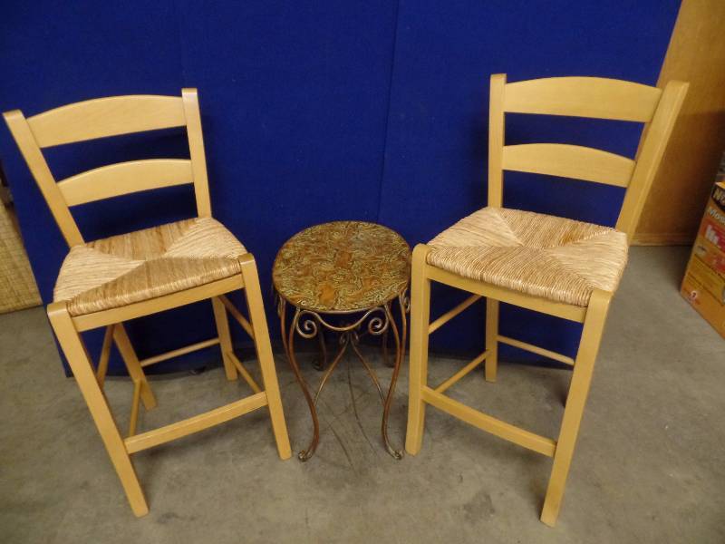 Wood & Wicker Chairs & Accent Table