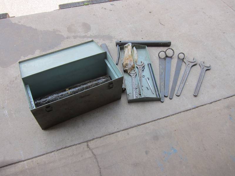 Tool Box w Large Machine Wrenches