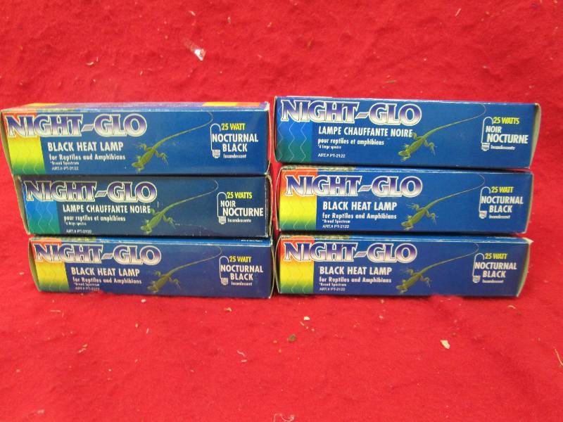 Qty 6 Night-Glo Black heat lamp for...