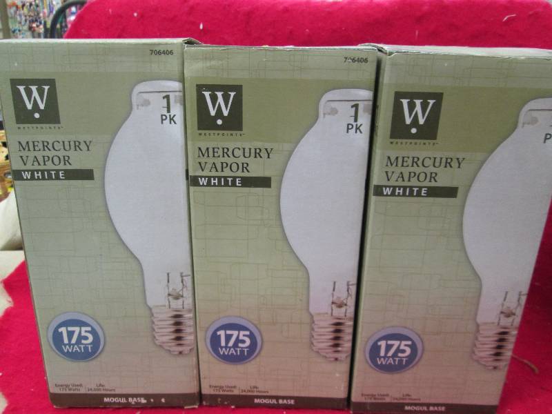 Qty 3 West points Mercury Vapor Whi...