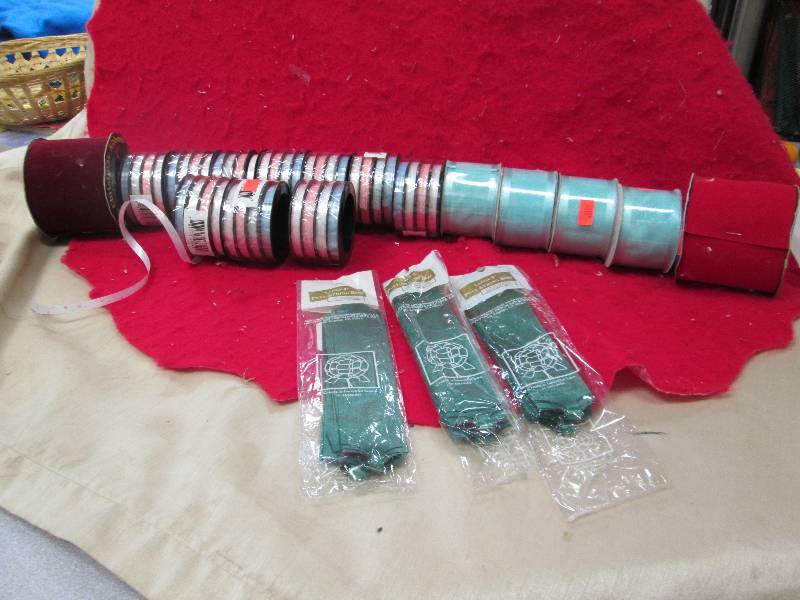 Assortment of ribbons and bow...