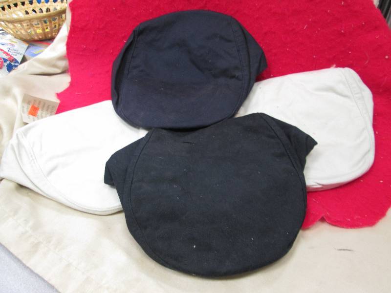 4- hats black, navy, cream...