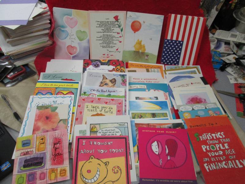 Assortment of 102 cards, I love lov...