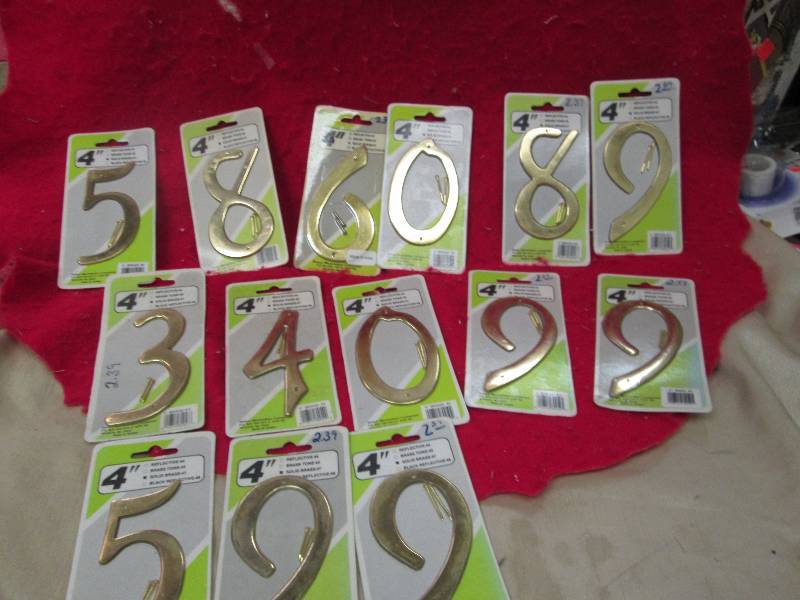 Assortment 4 solid brass numbers...