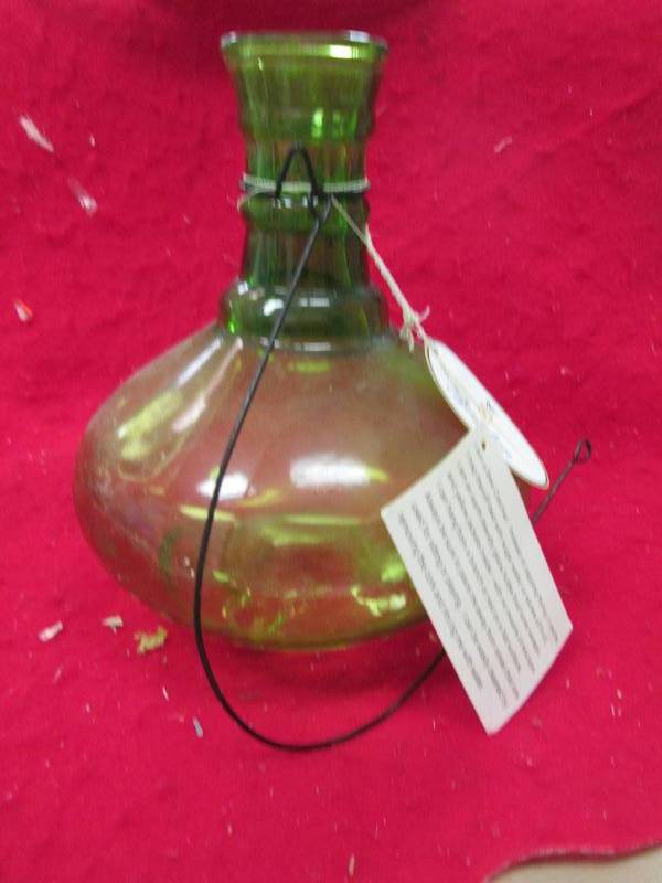 Bee catcher green glass...