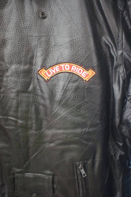 Diamond Plate Buffalo Leather Jacket with Patches