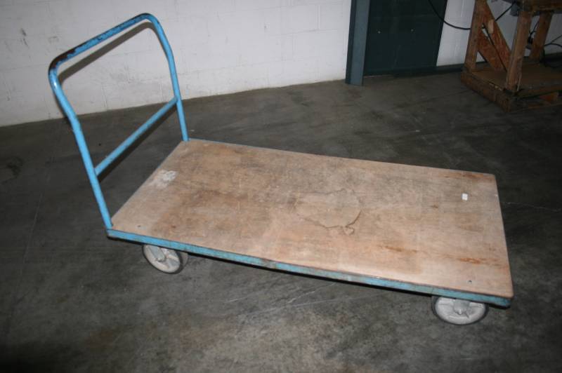 Blue Frame Flat Rolling Cart