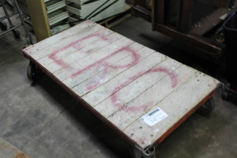 Nutting Style Utility Cart wWheels & Flat Wooden Base 60 x 30 x 12.