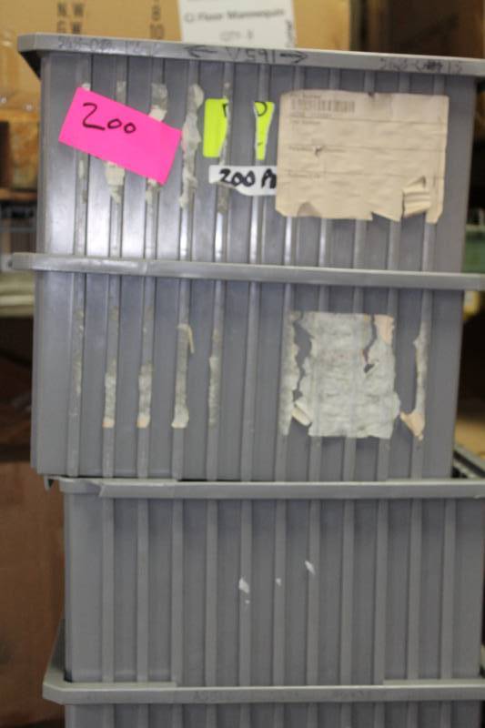 Lot of (3) Plastic Totes Rectangular Grey 22 x 17 x 7.5.