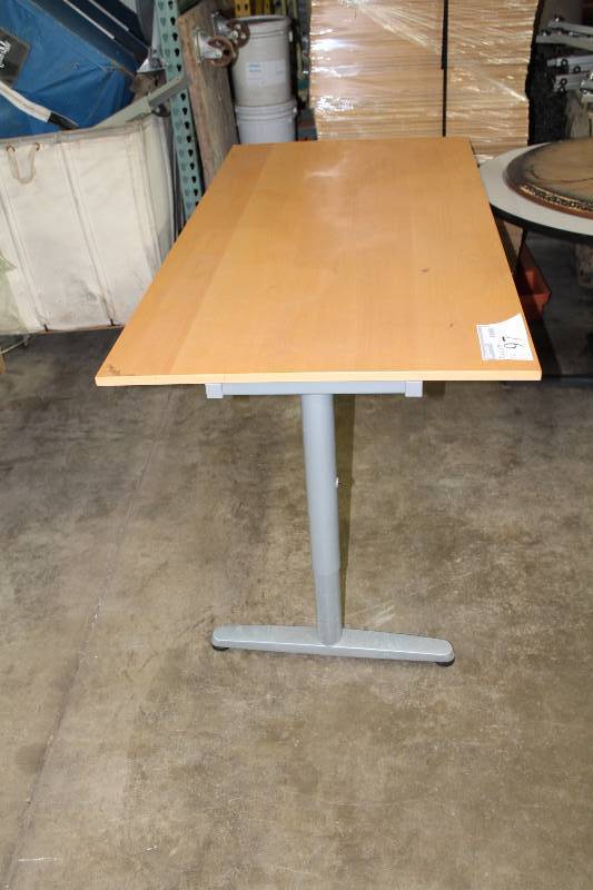 Rectangular Wood-Style Table wMetal Base 31.5 x 63 x 32.
