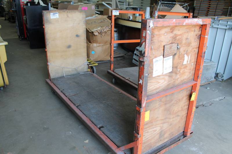 Commercial Metal Cart wWheels & Base 2 Push Handles 36.5 x 100 x 57.5.