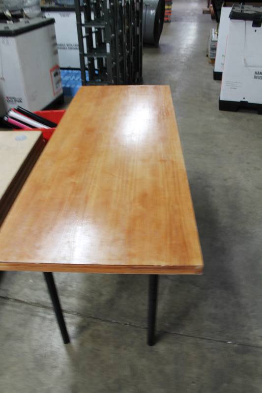 Wood-Style Table wMetal Frame Rectangular 80 x 30 x 30.