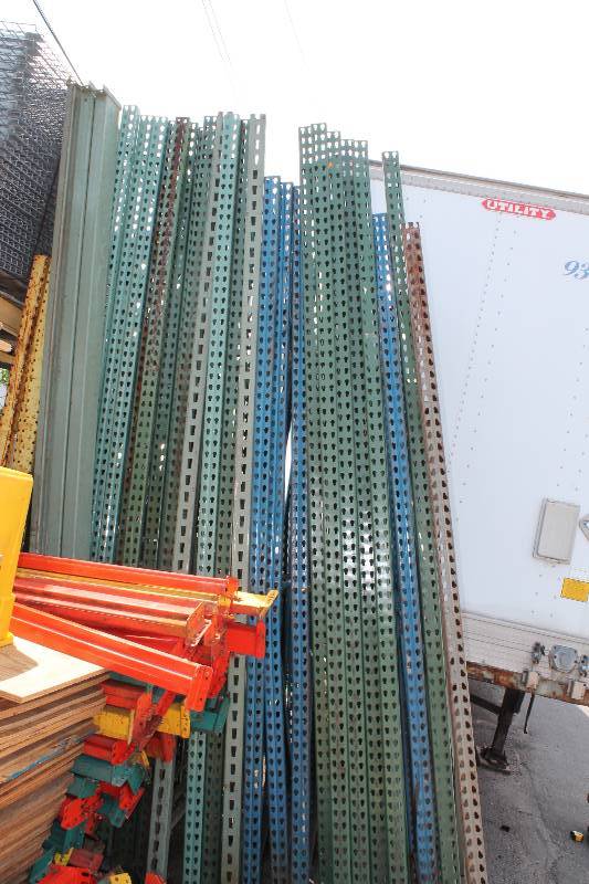 Lot of Pallet Racking Including Uprights, 12 x 3.5, app. 4 ct. Cross Beams, 8 x 2.5, app. 12 ct.