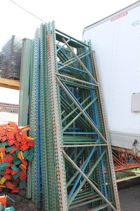 Lot of Pallet Racking Including Uprights, 8 x 3.5, app. 4 ct. Cross Beams, 8 x 2.5, app. 12 ct.