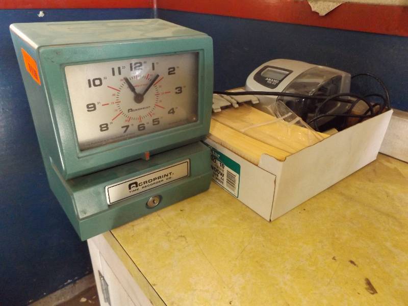 2 Time Clocks with Time cards