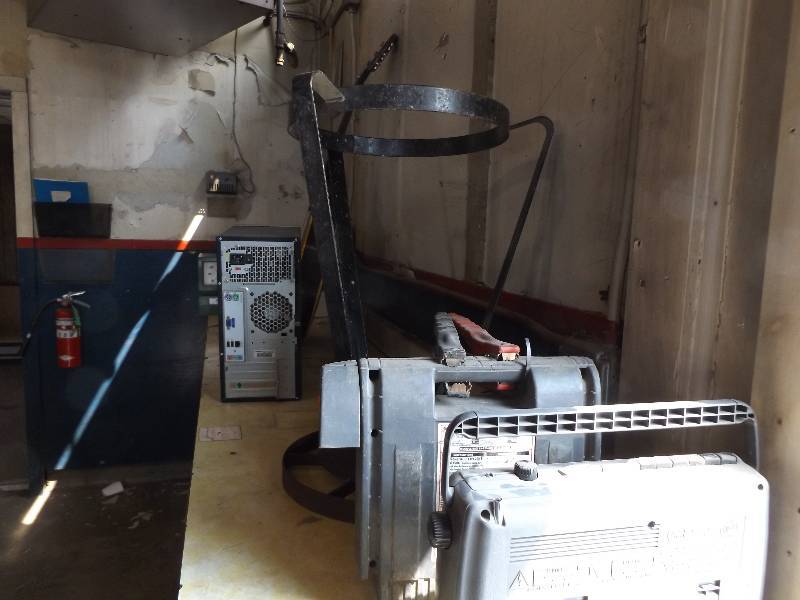 Battery booster, radio, turkey fryer stand