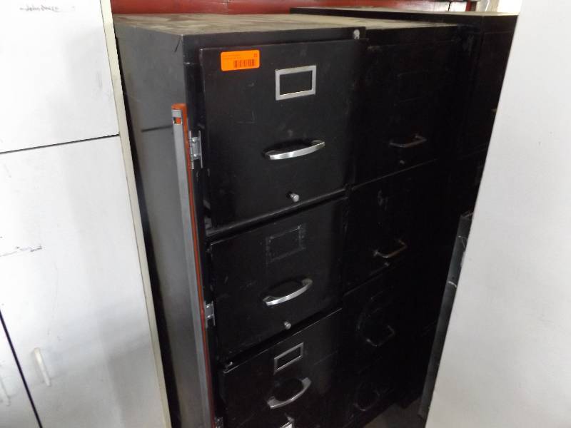 2 Standing Black File Cabinets