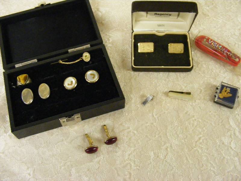 Mens Cufflinks and Ring, some Vintage, Eagle Scout