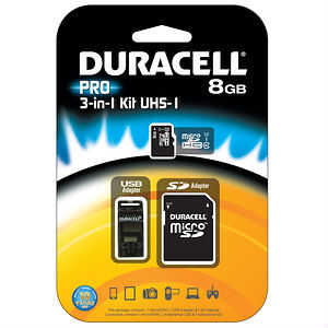 Duracell 8GB MicroSDSD Card Kit