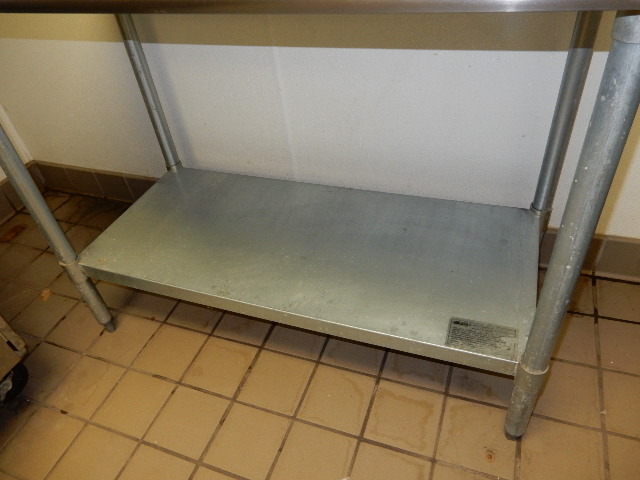 lot 10 image: Stainless Steel Work Table.. Front rounded edge, 4 in Backsplash