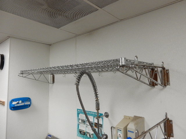lot 13C image: 8 Wall Brackets for 18 in Shelves.   And 2 NSF 18 in shelves