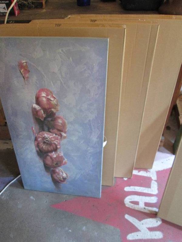 New in box lot of 4 print on canvas...