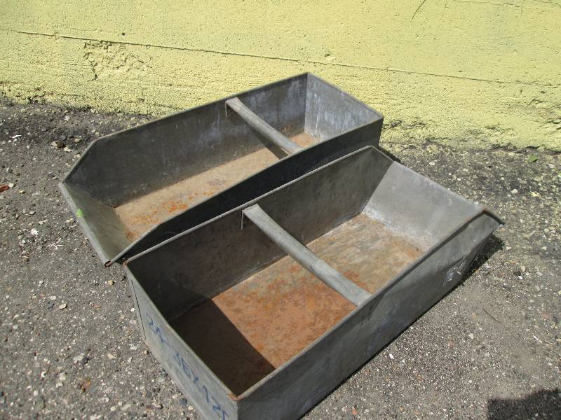 Pair of metal storage bins 28 deep...