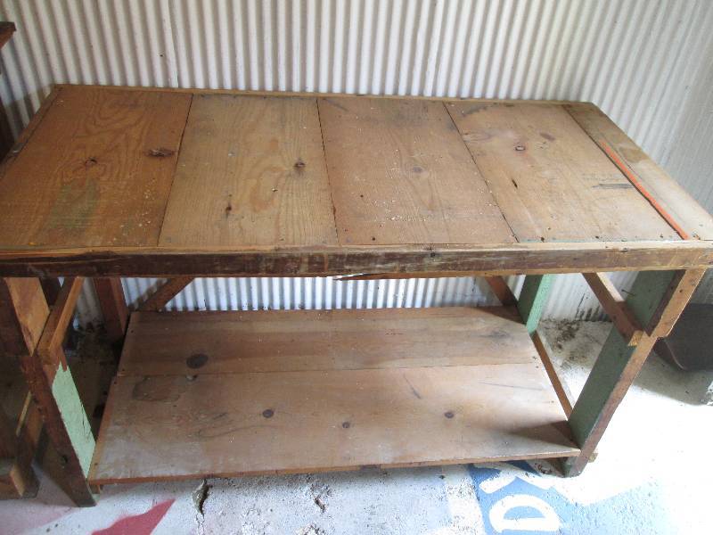 Wood work bench, 51 x 24 and 31 t...