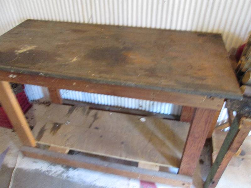 Wood work bench, 52 x 24 and 36 t...