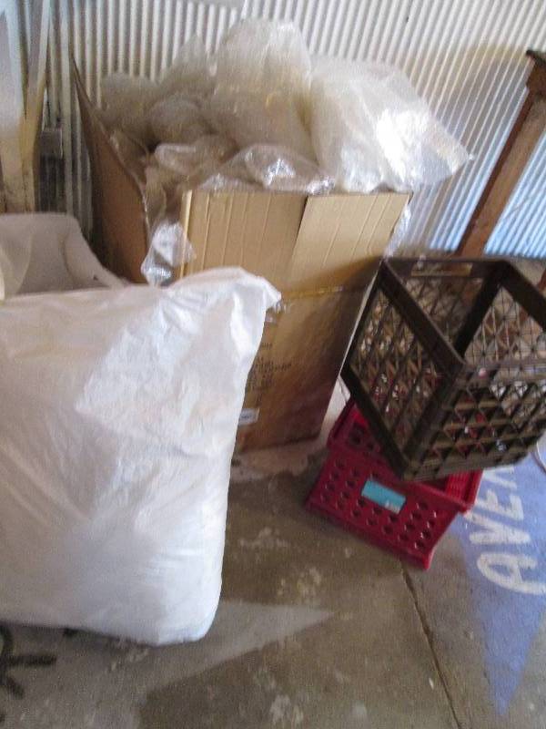 Large box and bag of bubble wrap an...