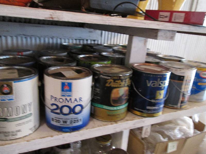Large lot of partial paint gallon c...