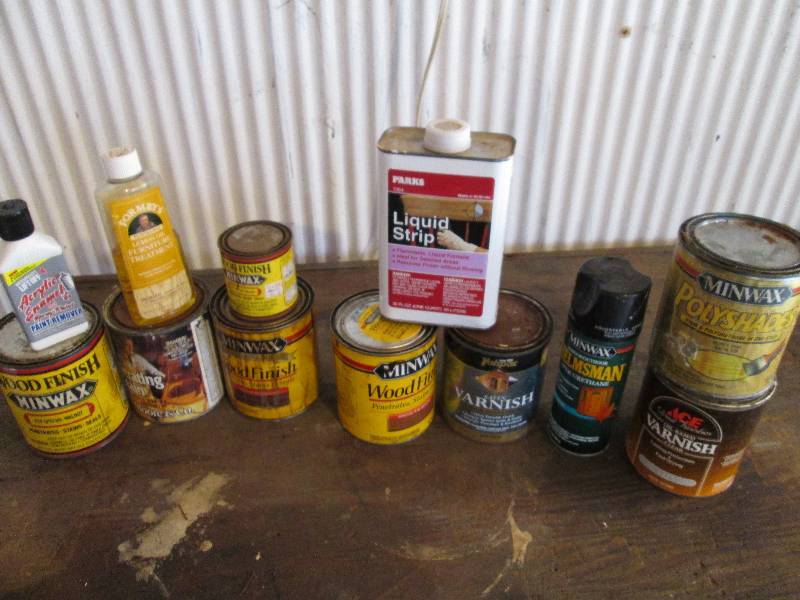 Lot of wood finishing products...