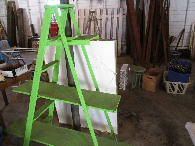 63 tall ladder made into a display...