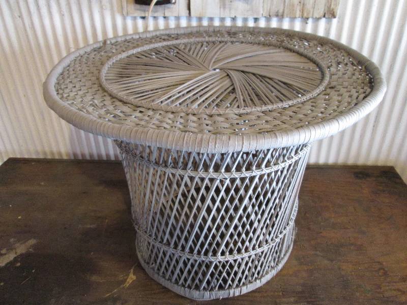 Wicker table, 24 across, 18 tall...