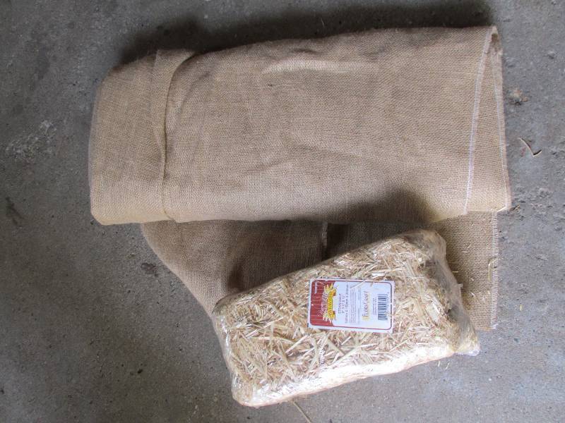 Bolt of burlap and 6 x 6 x 12 inch ...