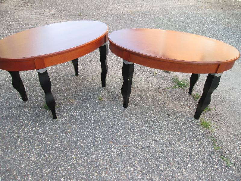 Pair of oval tables, 21 x 35 and 1...