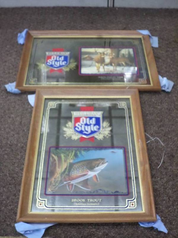 lot 73 image: Lot Of (2) Old Style Beer Mirrored ...