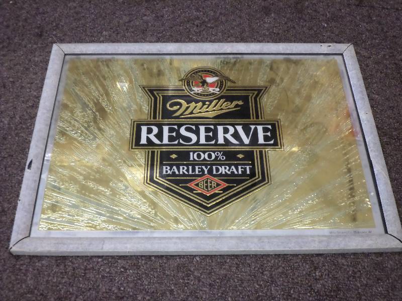 lot 75 image: (1) Miller Reserve Beer Mirrored Pi...