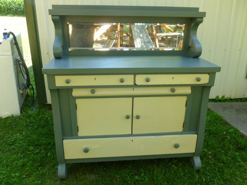 Painted Mission Oak Buffet