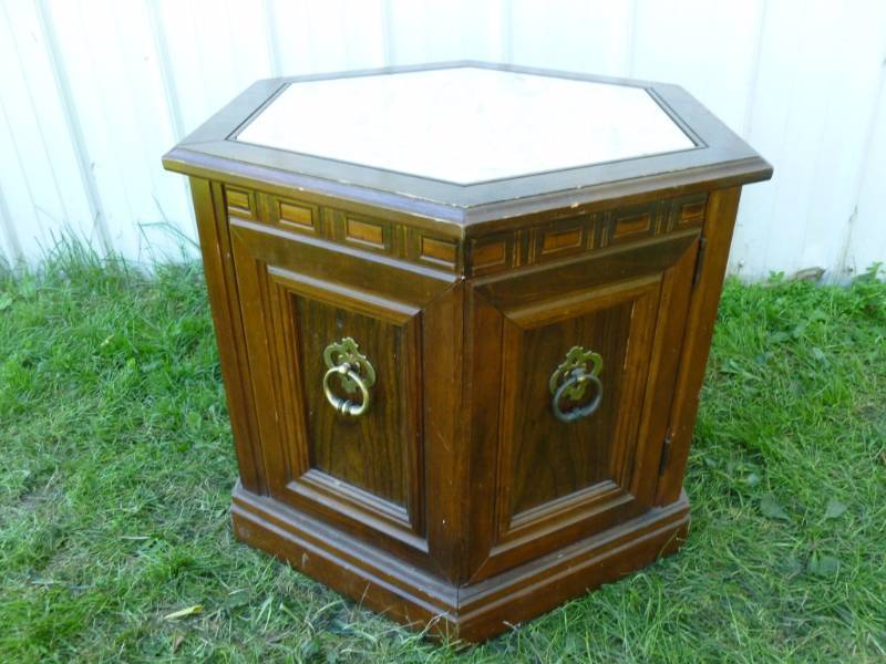 Marble Top End Table