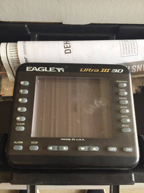 EAGLE DEPTH FINDER,FIRST AID KIT AND TROLLING MOTOR PROP