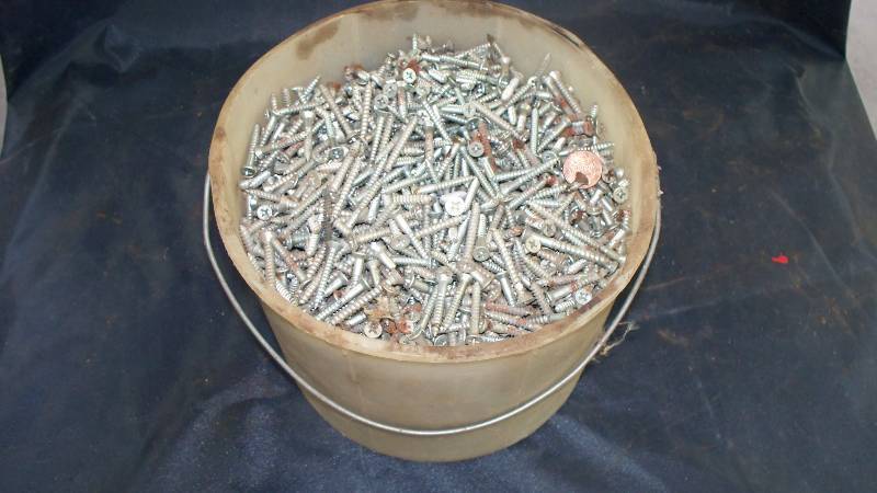 Bucket of screws