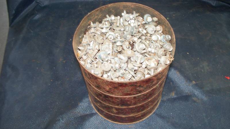 Bucket of screws