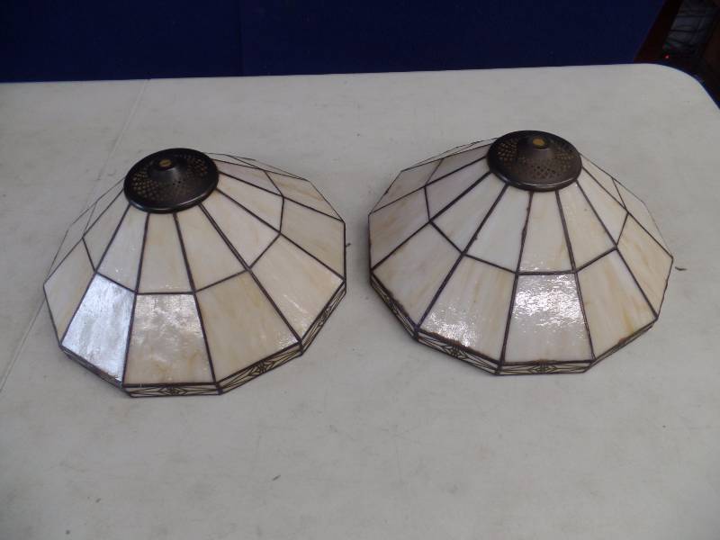 lot 37 image: Stained-glass Lamp Shades