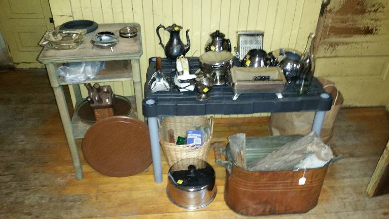 Vintage Small Appliances, Copper Boiler, Antique Silverplate, Knife Set, & More